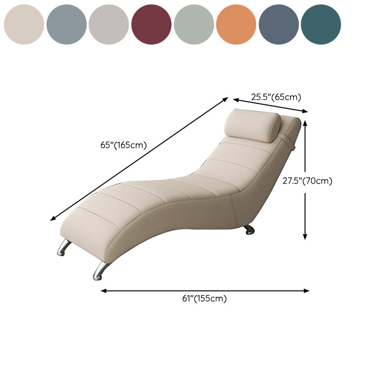 Modern Cushioned Chaise Lounge Pine Chaise with Pillow for Bedroom and Living Room