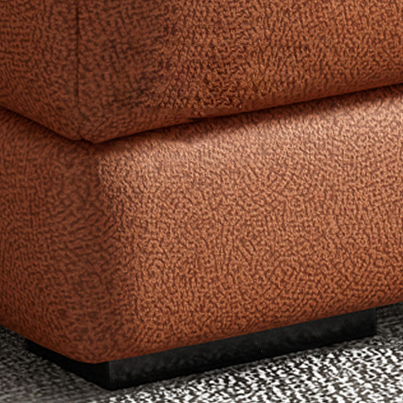 Modern Upholstered Chaise Lounge Leather Recessed Arms for Bedroom and Living Room