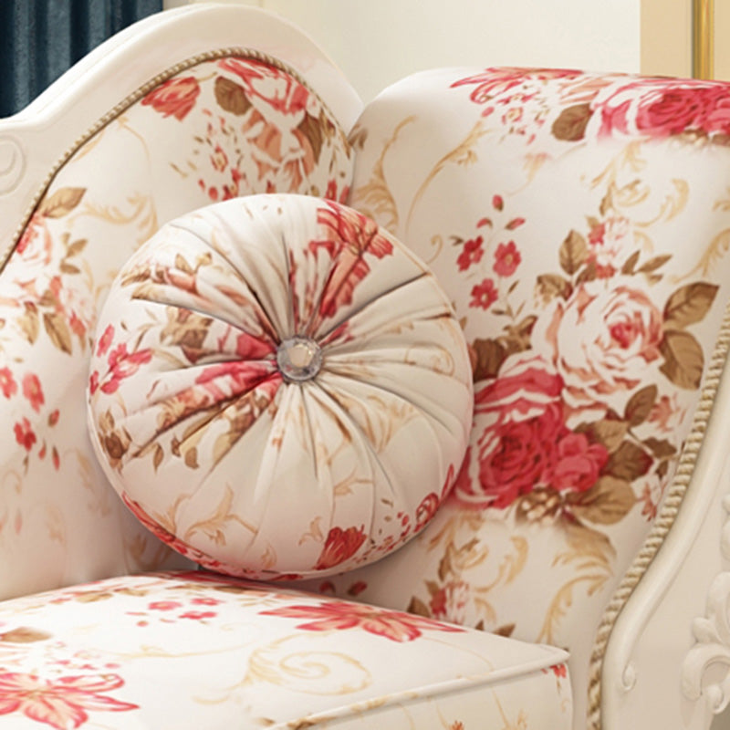 French Country Chaise Lounge Couch Flower Chaise with One Armed