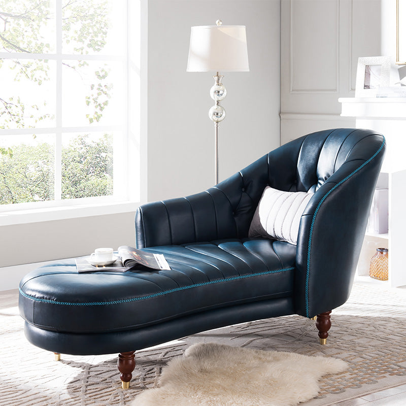 Nordic Style Leather Chair Solid Color Chaise Lounge Couch for Bedroom