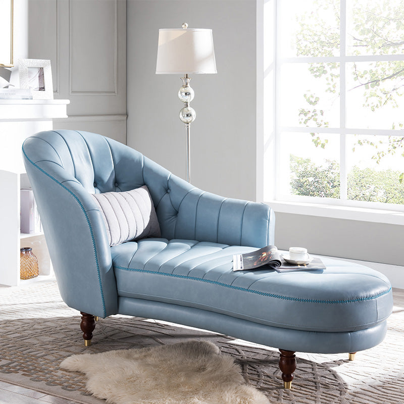 Nordic Style Leather Chair Solid Color Chaise Lounge Couch for Bedroom