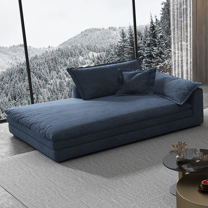 Glam Cushioned Chaise Lounge Recessed Arms Chaise with Three Pillows for Bedroom