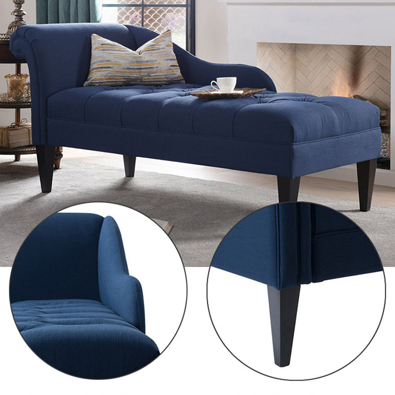 Modern Style Chaise Polyester Blend Chaise Lounge with Rolled Arms