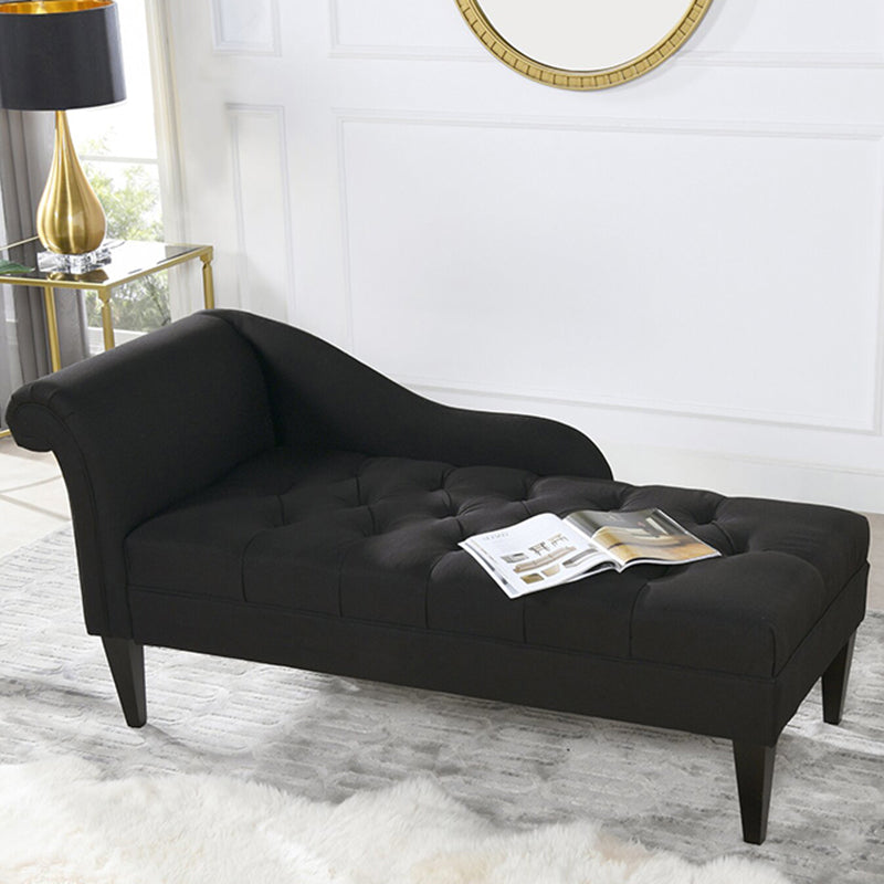 Modern Style Chaise Polyester Blend Chaise Lounge with Rolled Arms