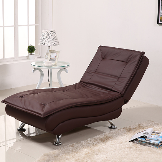 Modern Cushioned Chaise Lounge Folding and Adjustable Chaise for Living Room