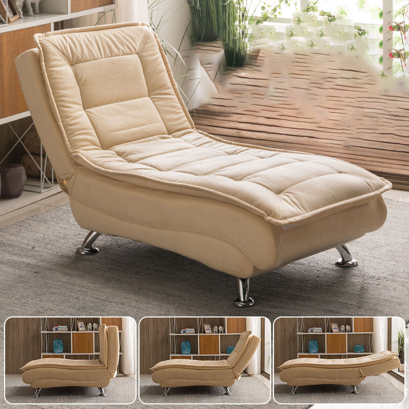 Modern Cushioned Chaise Lounge Folding and Adjustable Chaise for Living Room
