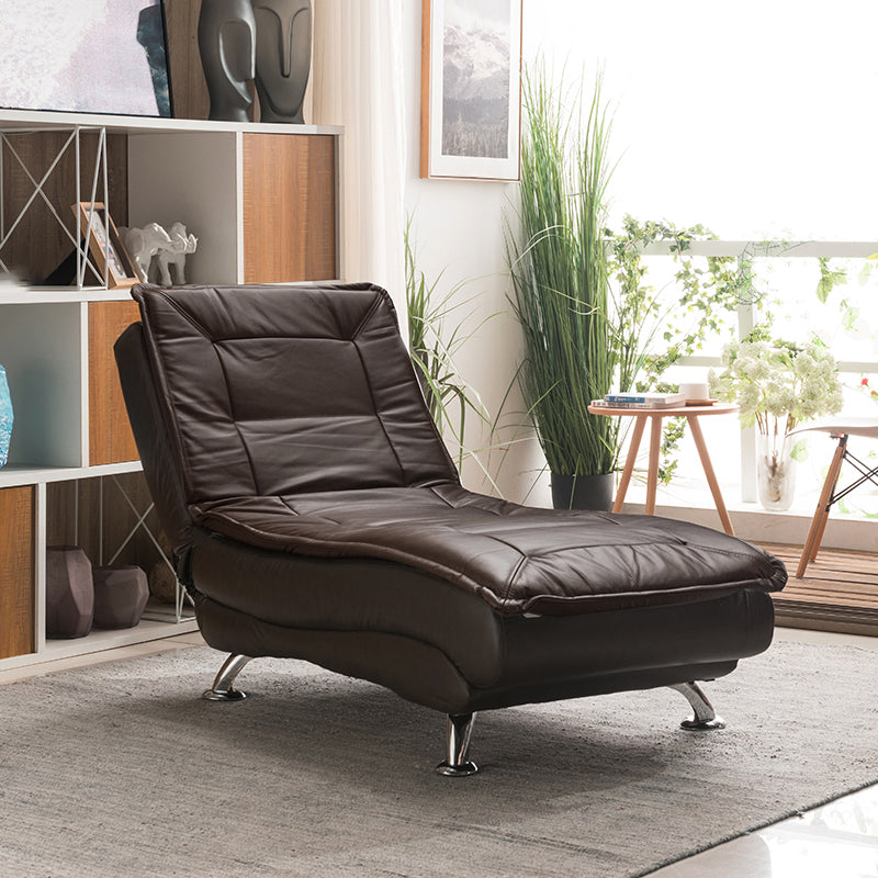 Modern Cushioned Chaise Lounge Folding and Adjustable Chaise for Living Room