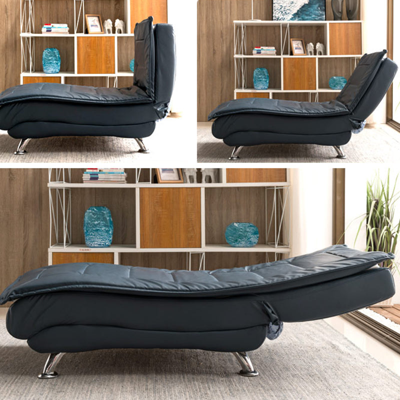Modern Cushioned Chaise Lounge Folding and Adjustable Chaise for Living Room