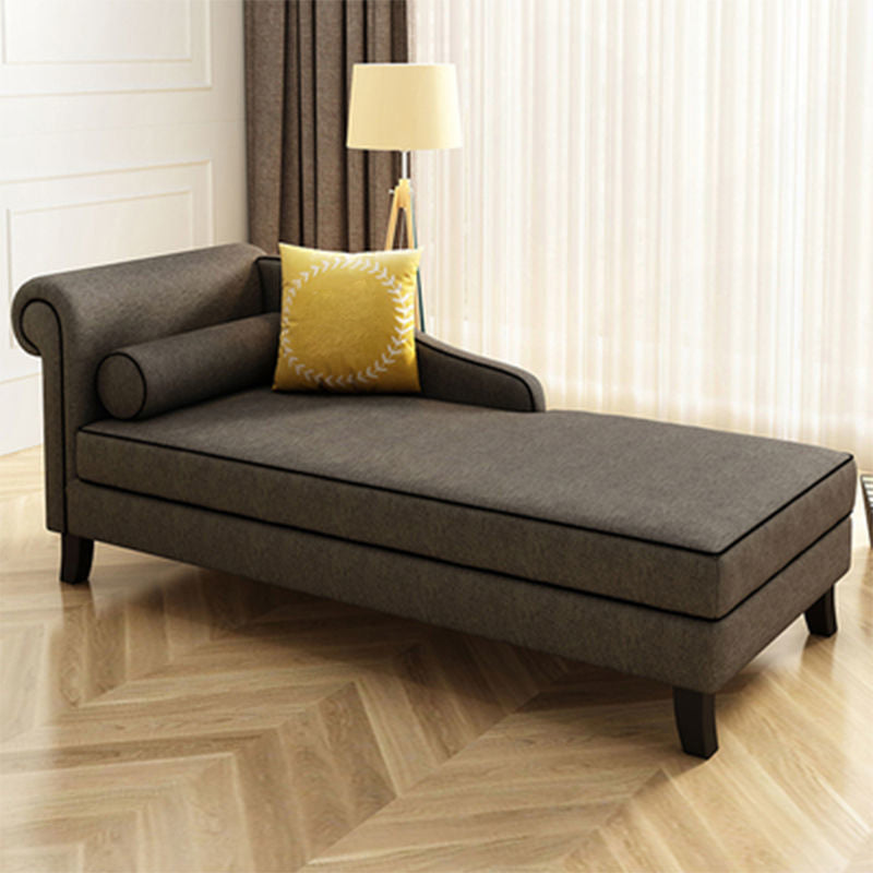 Traditional Linen Accent Chair One Armed Chaise Lounge Couch