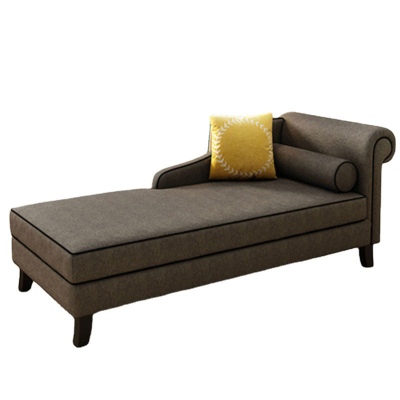 Traditional Linen Accent Chair One Armed Chaise Lounge Couch