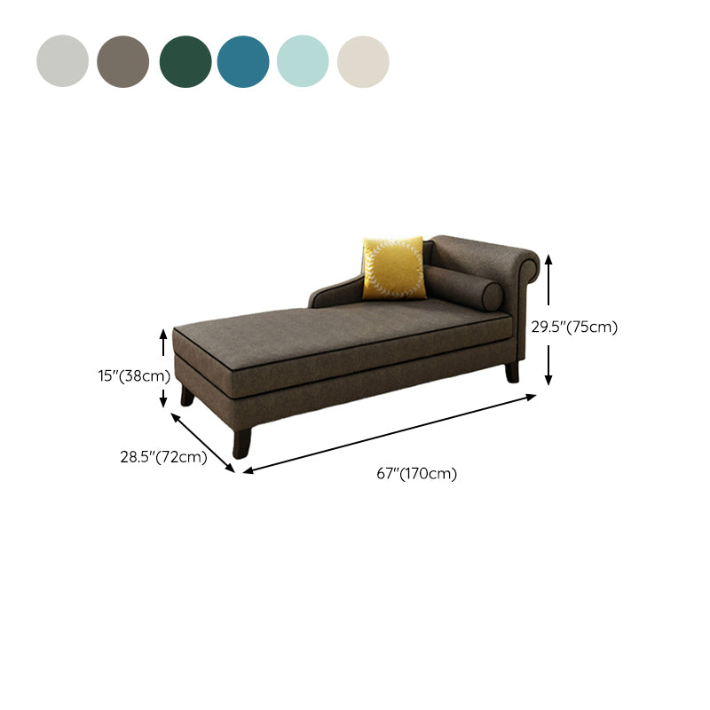 Traditional Linen Accent Chair One Armed Chaise Lounge Couch