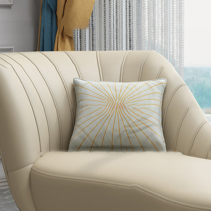 Modern Leather Chaise Lounge Flared Arms Chaise for Bedroom and Living Room