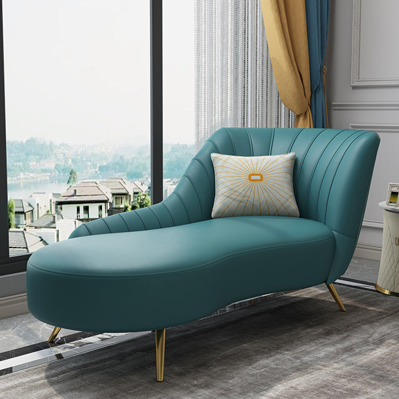 Modern Leather Chaise Lounge Flared Arms Chaise for Bedroom and Living Room