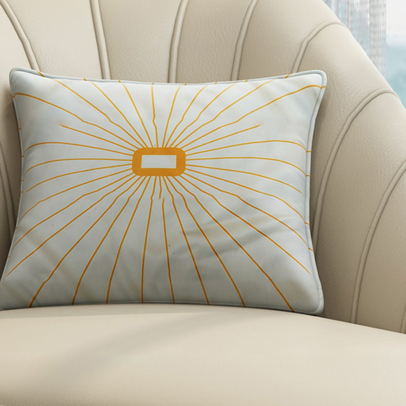 Modern Leather Chaise Lounge Flared Arms Chaise for Bedroom and Living Room