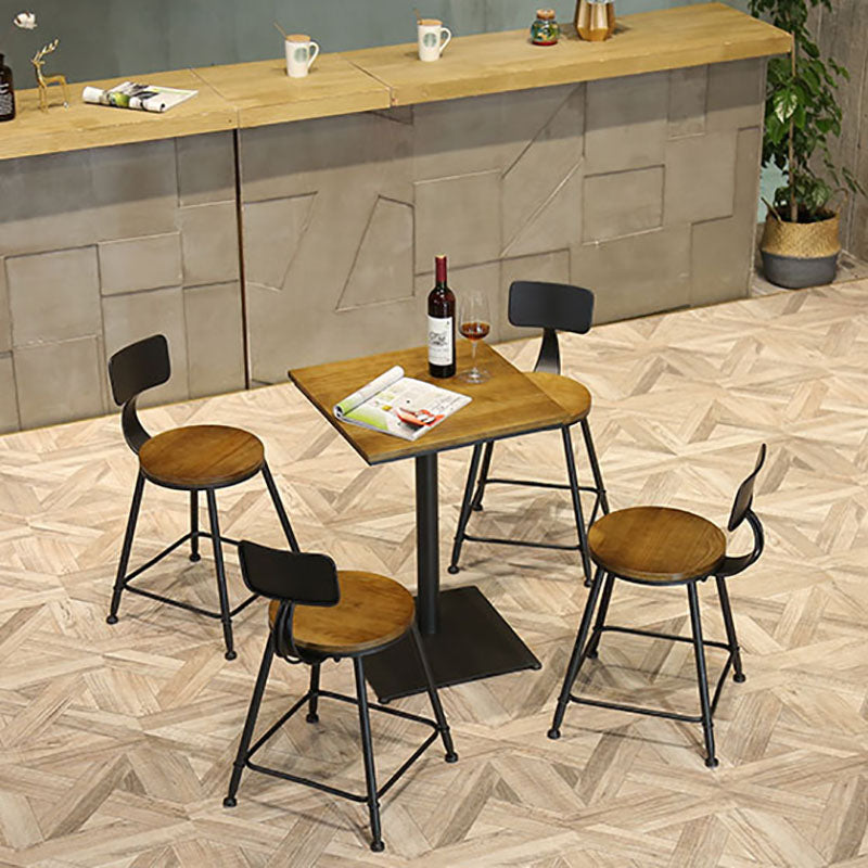 Tableau de bar en fer noir industriel Bois 21,65 "W Top Bistro top Bistro avec piédestal