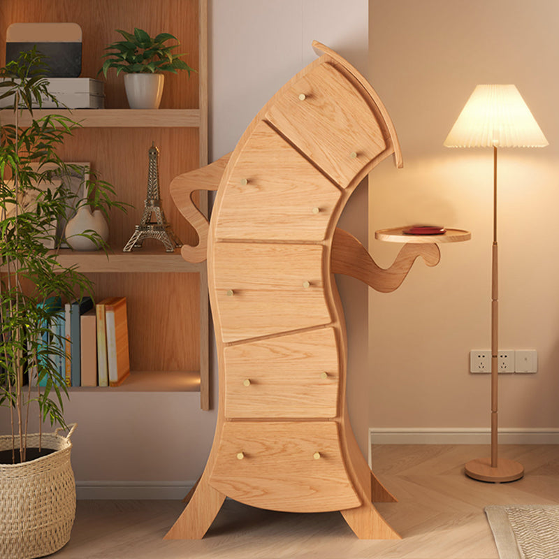Contemporary Lingerie Chest Vertical Wood Dresser with 5 Drawers for Home