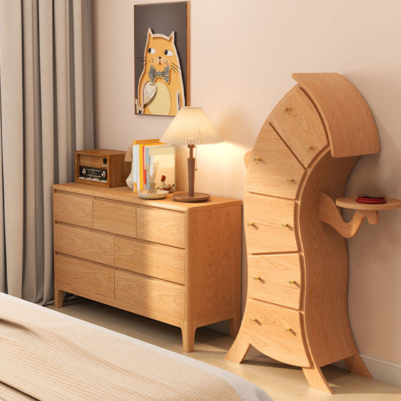 Contemporary Lingerie Chest Vertical Wood Dresser with 5 Drawers for Home