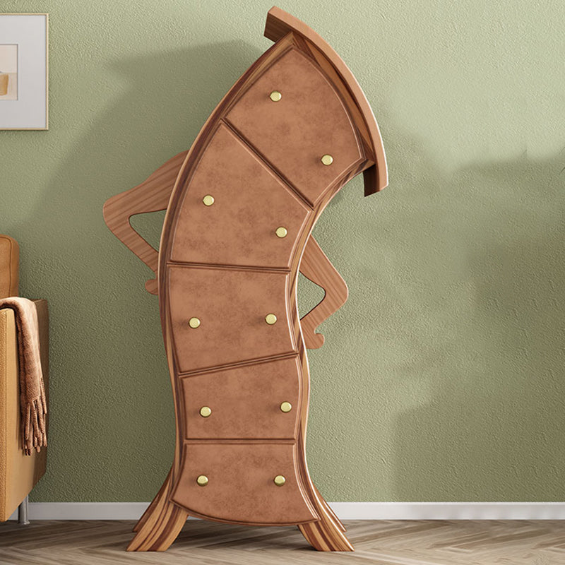 Modernism Lingerie Chest Wood Dresser with 5 Drawers for Home