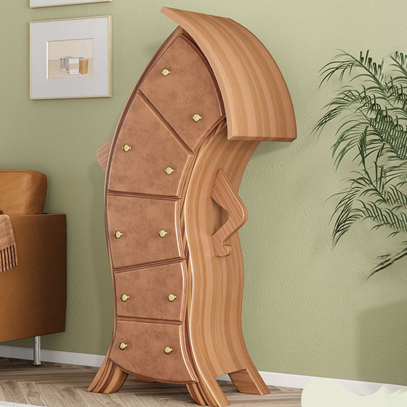 Modernism Lingerie Chest Wood Dresser with 5 Drawers for Home