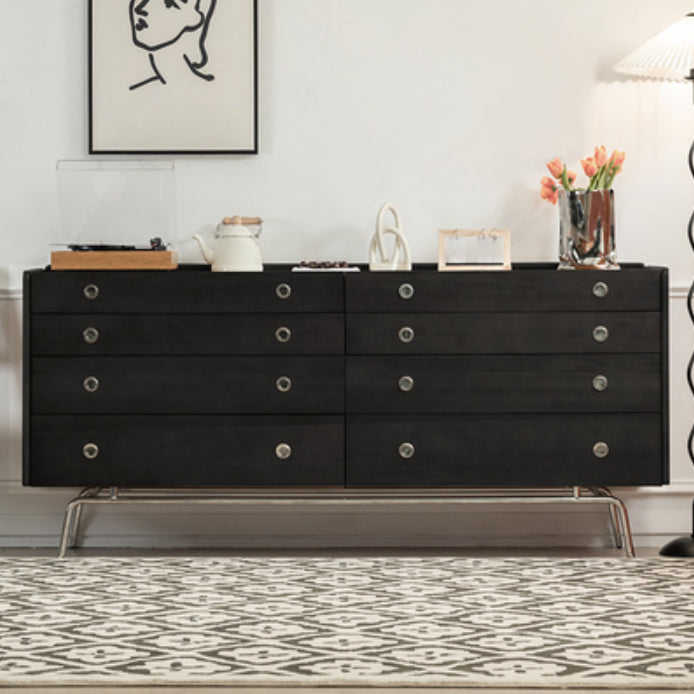 Ultra Modern Horizontal Double Dresser Solid Pine Storage Chest Dresser for Bedroom