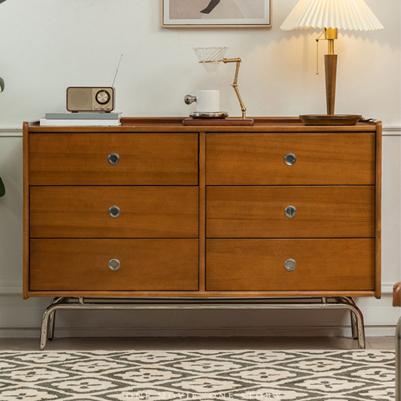 Ultra Modern Horizontal Double Dresser Solid Pine Storage Chest Dresser for Bedroom