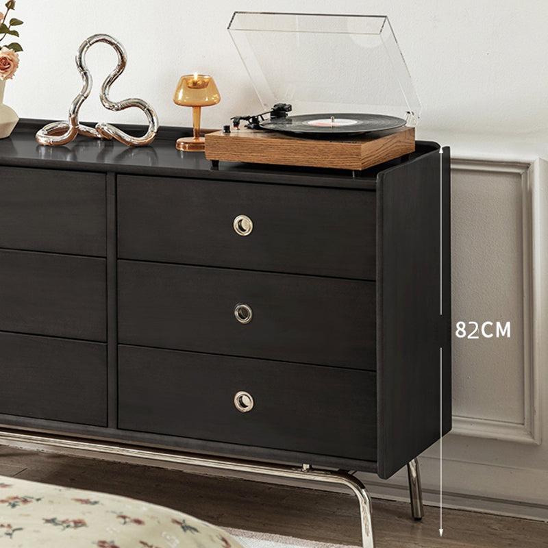 Ultra Modern Horizontal Double Dresser Solid Pine Storage Chest Dresser for Bedroom