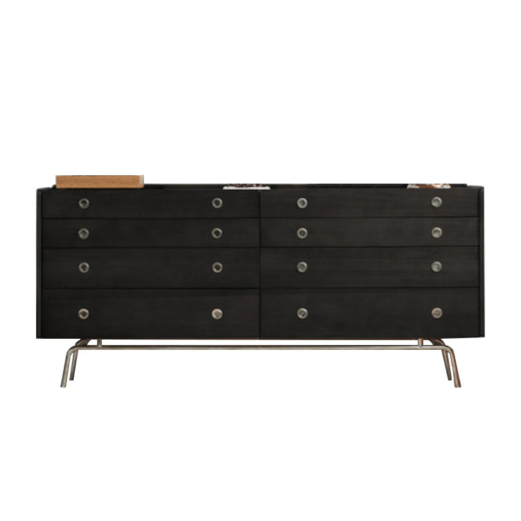Ultra Modern Horizontal Double Dresser Solid Pine Storage Chest Dresser for Bedroom