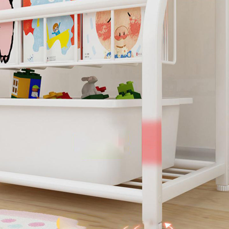 Scandinavian Ladder Bookshelf Metal Closed Back Bookcase with Shelves