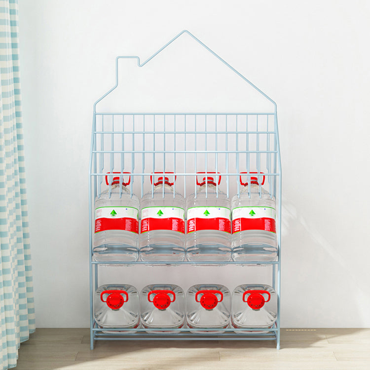 Scandinavian Closed Back Ladder Bookshelf Metal Bookcase with Shelves