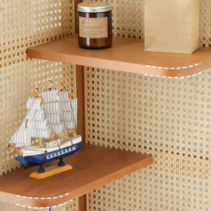 Corner Scandinavian Bookcase Wooden Closed Back Bookshelf with Shelves