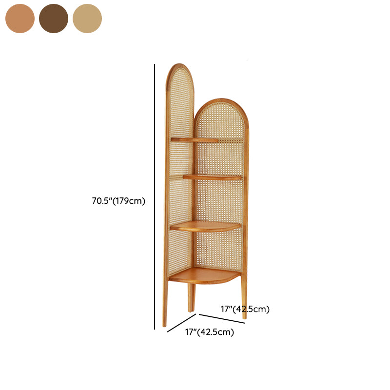 Corner Scandinavian Bookcase Wooden Closed Back Bookshelf with Shelves