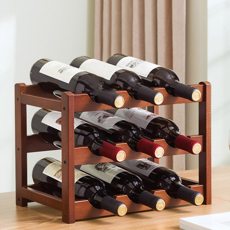 Countertop Wine Rack Wooden Wine Bottle Rack for Living Room