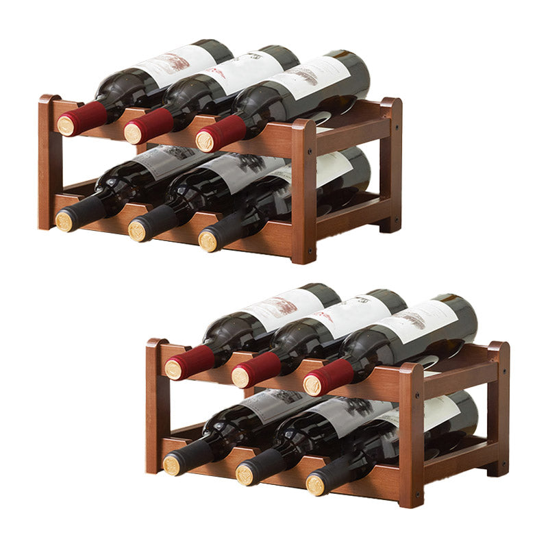 Countertop Wine Rack Wooden Wine Bottle Rack for Living Room