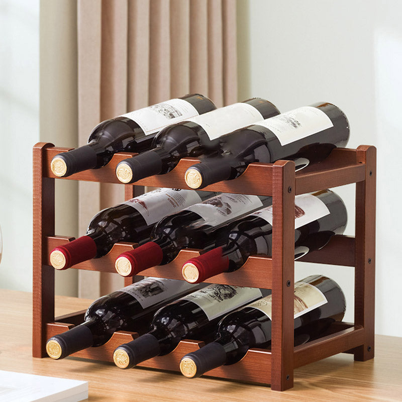 Countertop Wine Rack Wooden Wine Bottle Rack for Living Room