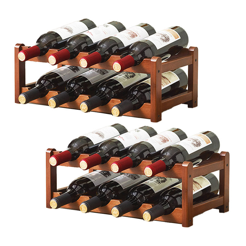 Countertop Wine Rack Wooden Wine Bottle Rack for Living Room