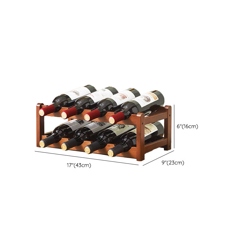 Countertop Wine Rack Wooden Wine Bottle Rack for Living Room