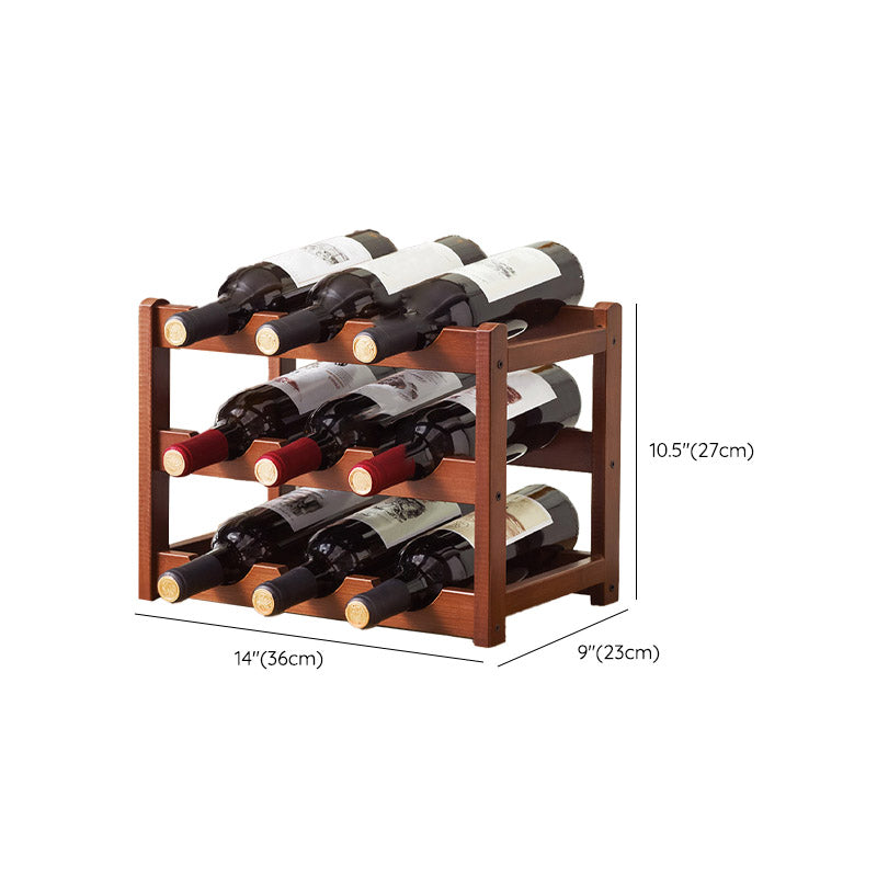 Countertop Wine Rack Wooden Wine Bottle Rack for Living Room