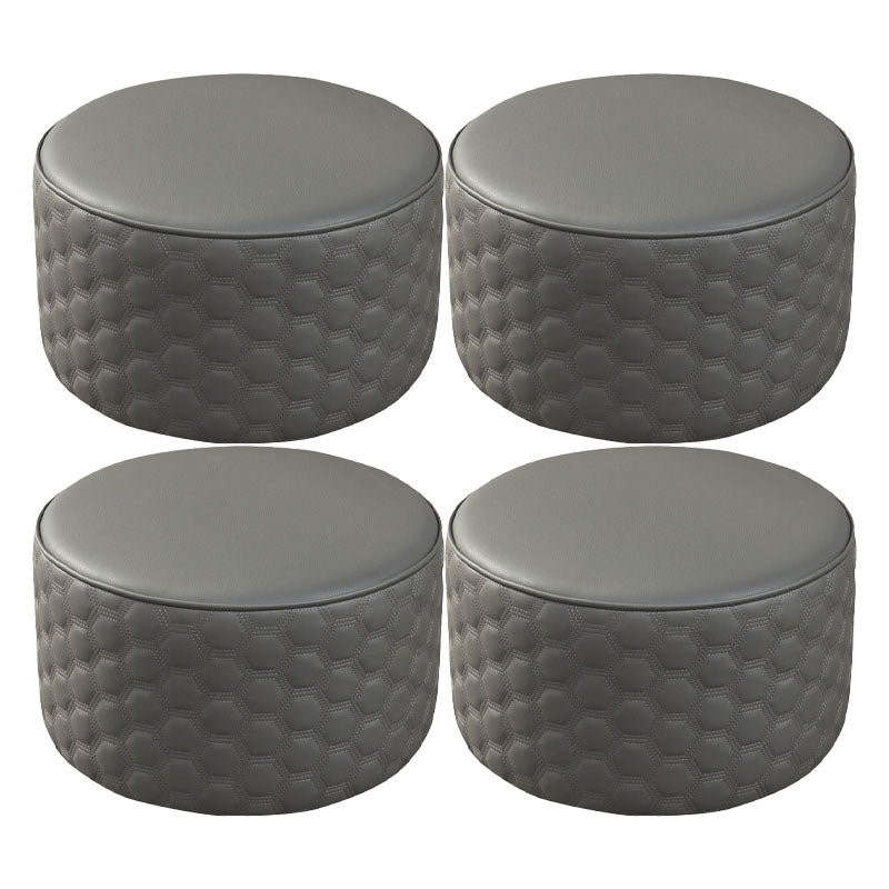 Genuine Leather Standard Stool Modern Minimalist Round Footrest