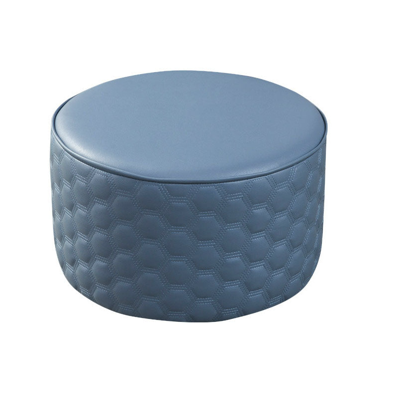 Genuine Leather Standard Stool Modern Minimalist Round Footrest