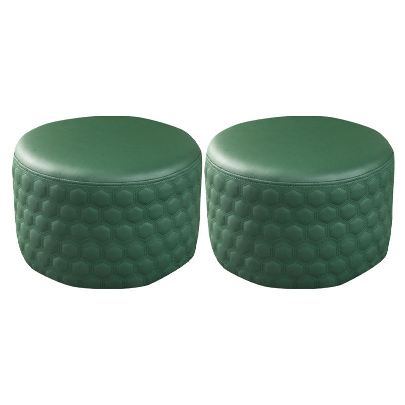 Genuine Leather Standard Stool Modern Minimalist Round Footrest