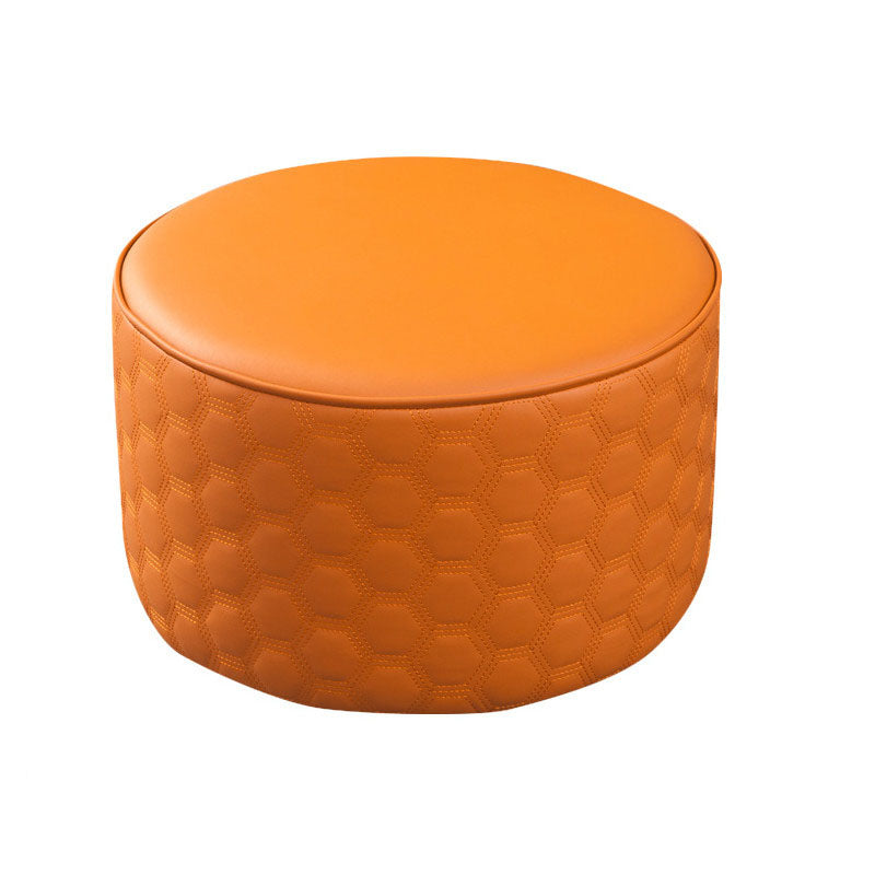 Genuine Leather Standard Stool Modern Minimalist Round Footrest