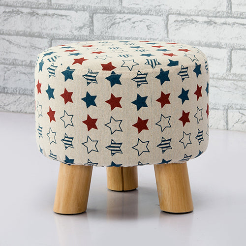 Fabric Standard Stool Contemporary Simple Round Upholstered Ottoman