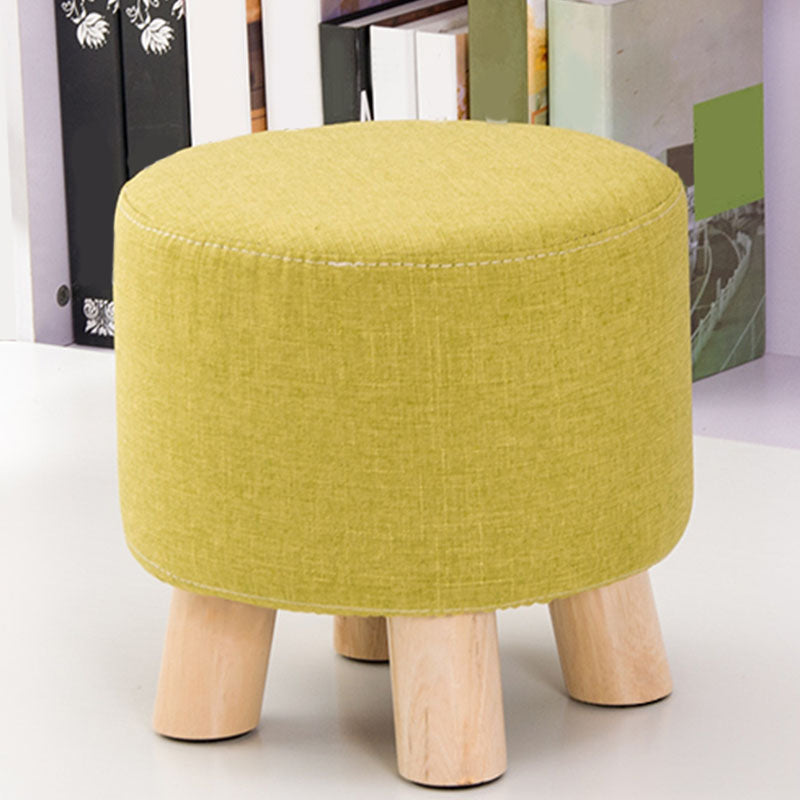 Fabric Standard Stool Contemporary Simple Round Upholstered Ottoman