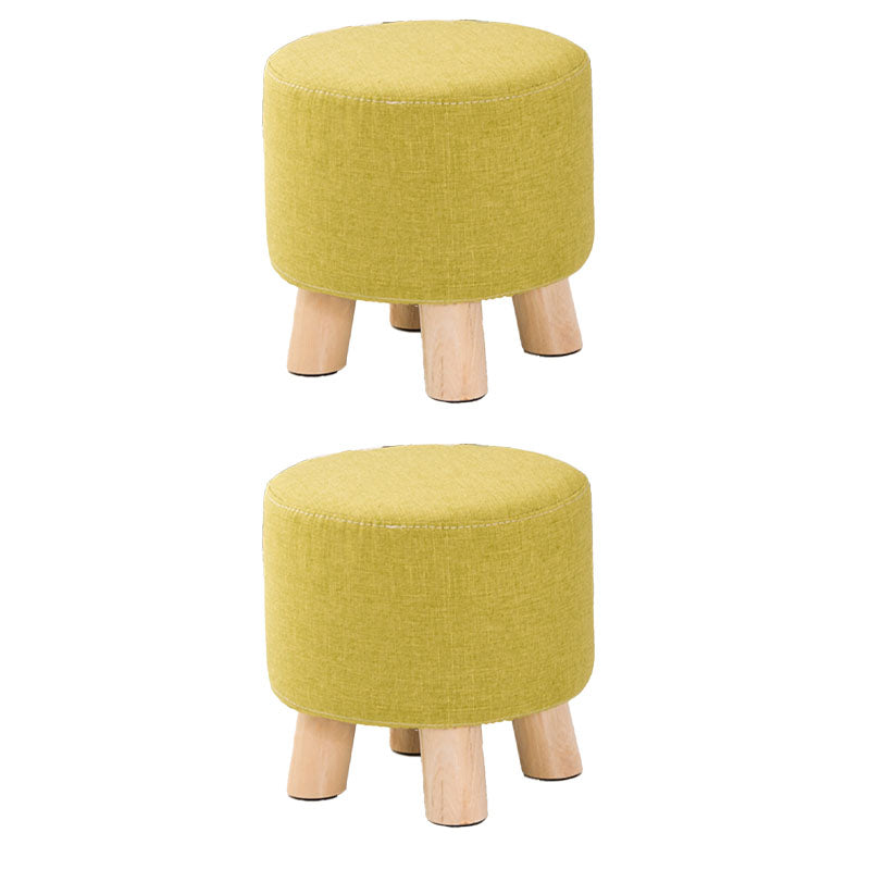 Fabric Standard Stool Contemporary Simple Round Upholstered Ottoman