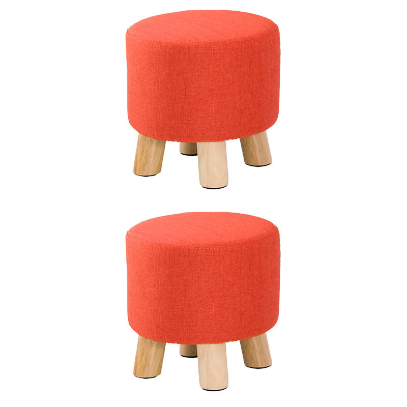 Fabric Standard Stool Contemporary Simple Round Upholstered Ottoman