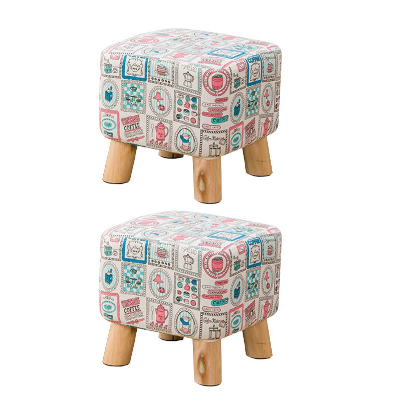 Fabric Standard Stool Contemporary Simple Square Upholstered Ottoman
