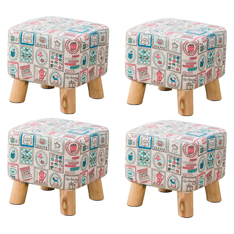 Fabric Standard Stool Contemporary Simple Square Upholstered Ottoman