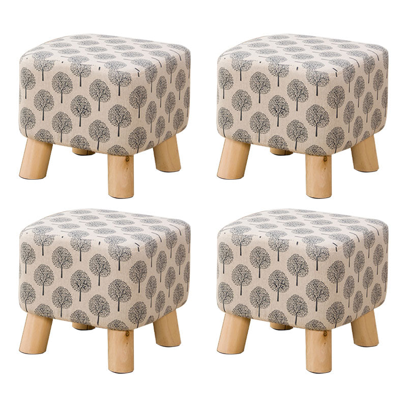 Fabric Standard Stool Contemporary Simple Square Upholstered Ottoman