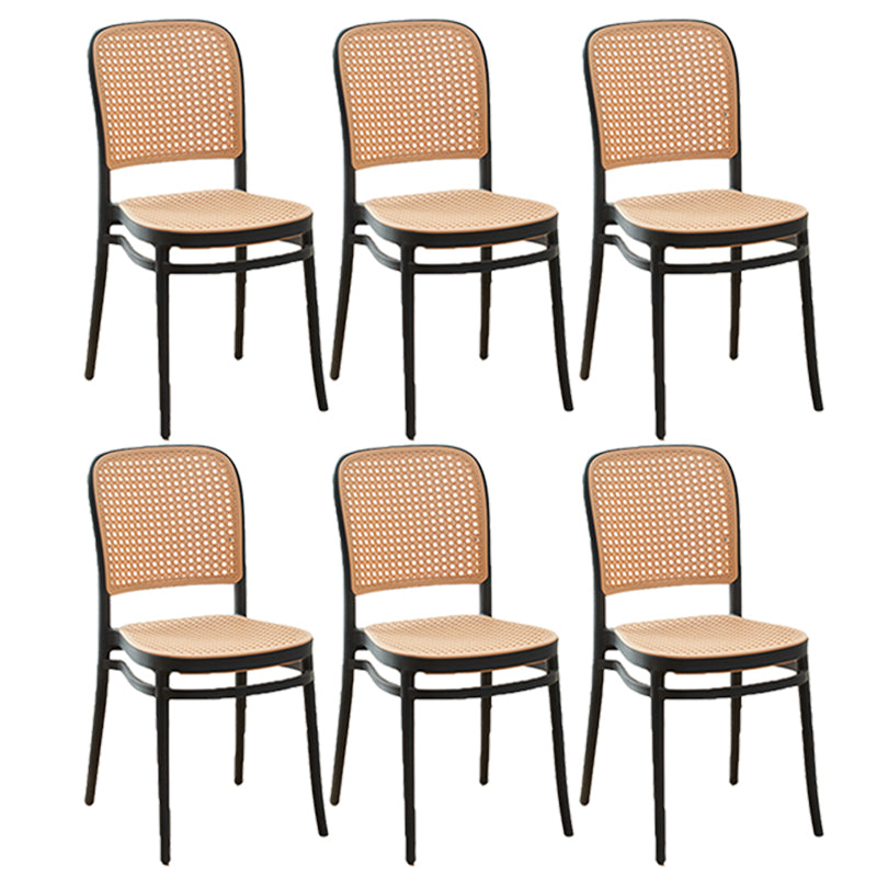 Tropical Plastic Armles Chairs Stacking Outdoors Dining Chairs