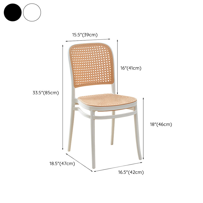 Tropical Plastic Armles Chairs Stacking Outdoors Dining Chairs